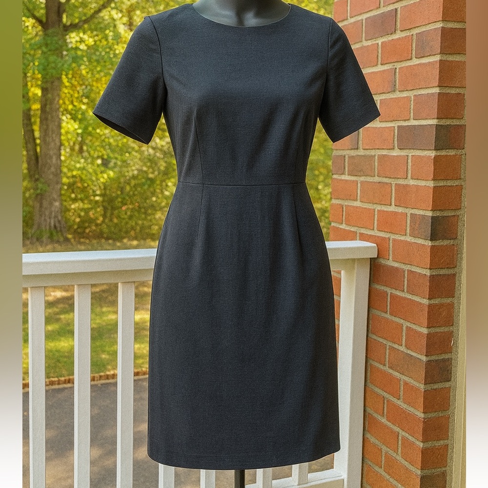 Jade by Melody Tam Black Mini Sheath Dress Size S, Short Sleeve, Work Evening